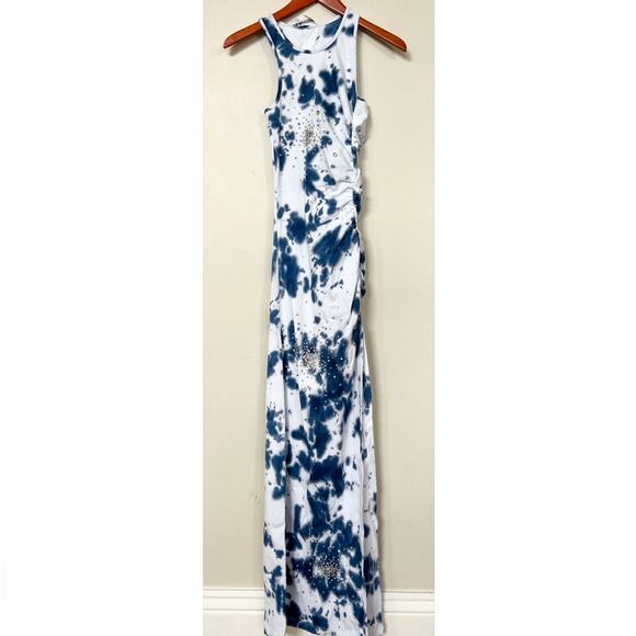 New DES PHEMMES Crystal-Embellished Tie-Dye Maxi Dress Women’s SIZE 2 (38) - Picture 5 of 15